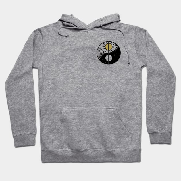 Yin Yang Night Day Hoodie by P7 illustrations 